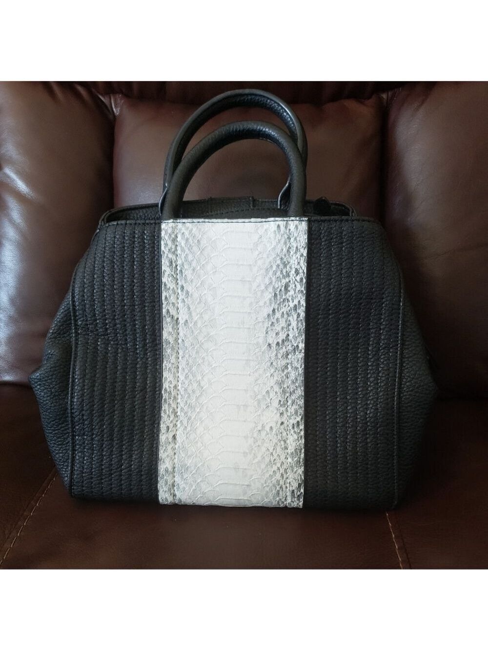 Sergio Ferretti Croc Embossed Classic Satchel